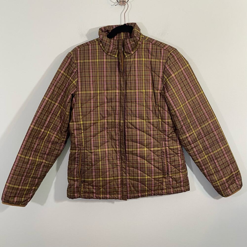 Lands' End Women's Green & Purple Plaid Insulated Jacket Size S (6-8)